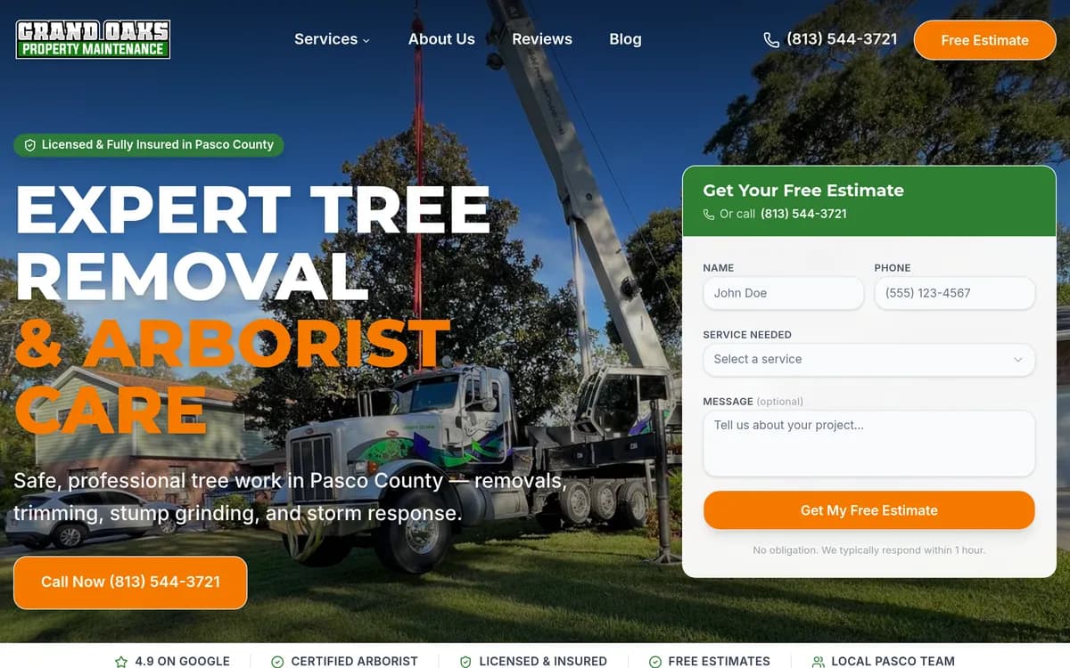 Grand Oaks website